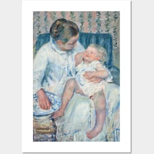 Mother About to Wash Her Sleepy Child by Mary Cassatt Posters and Art